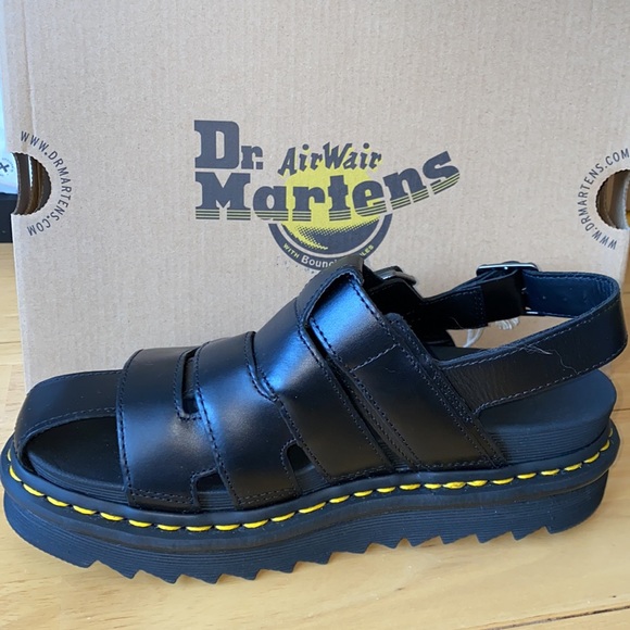 AUTH NIB DR. MARTENS ABEL BLACK PLATFORM SANDAL - Picture 3 of 14